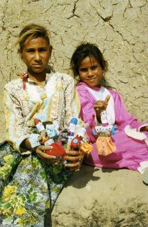 Children and Qurna dollies. Fatima and friend 1997