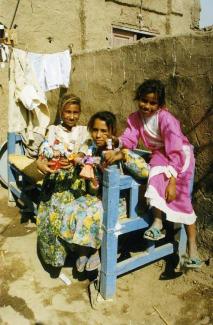 Children and Qurna dollies. Fatima and friends 1997